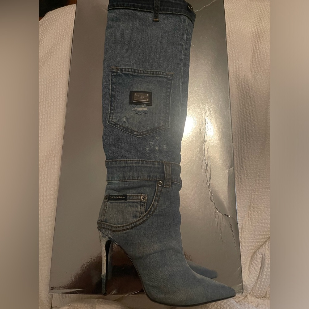 Dolce & Gabanna Patchwork Jean Boots 
Sz. 38.5 - Great Condition